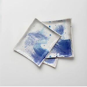 Hand Made Ceramic Tableware Inspired by Japanese Ink Art, TJN Initials, 3 Pcs